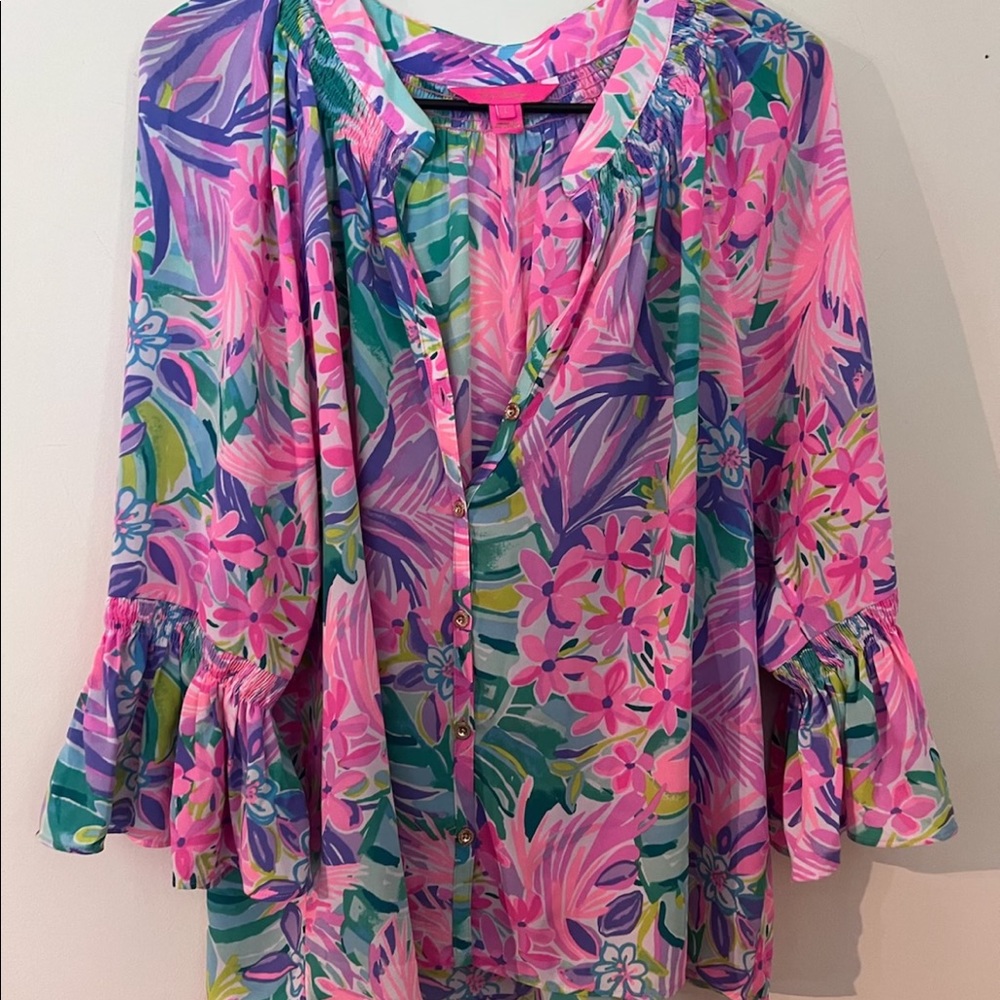 Lilly Pulitzer Large Floral Blouse